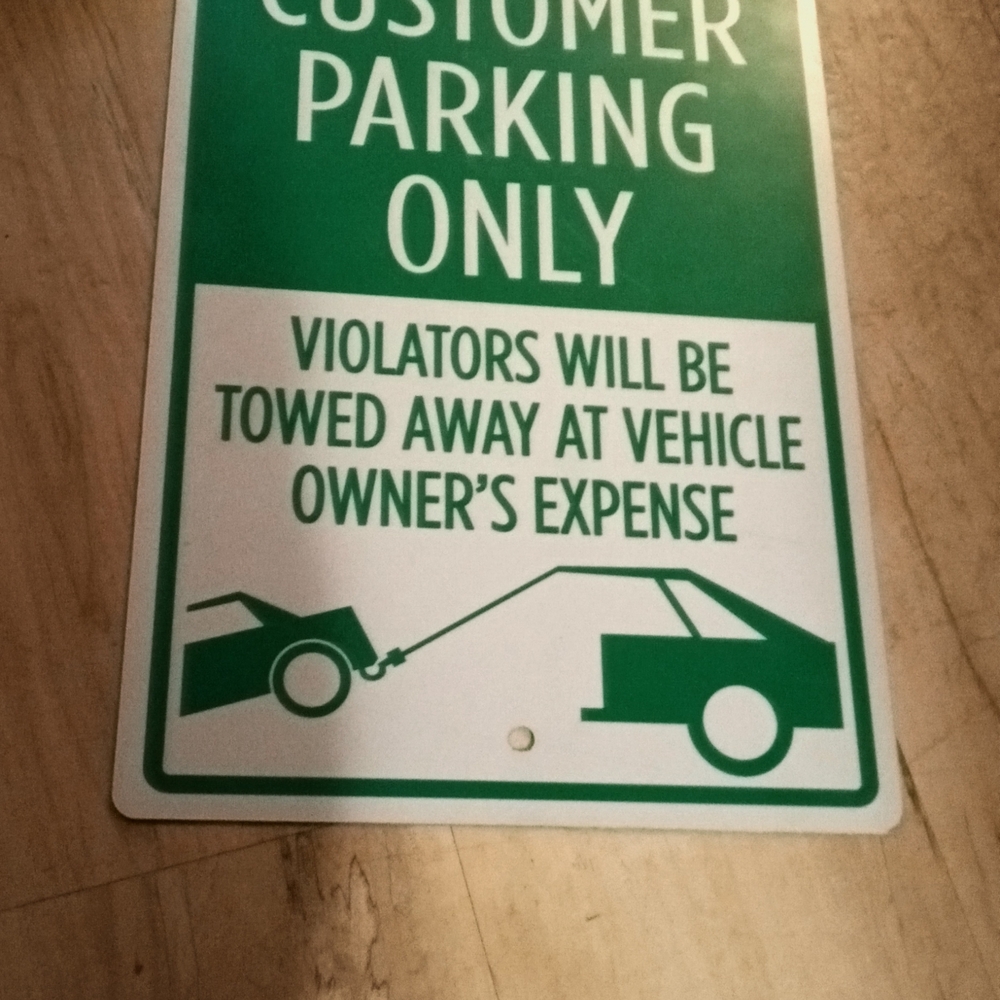 Customer Parking Only Sign - Green & White Wall Decal